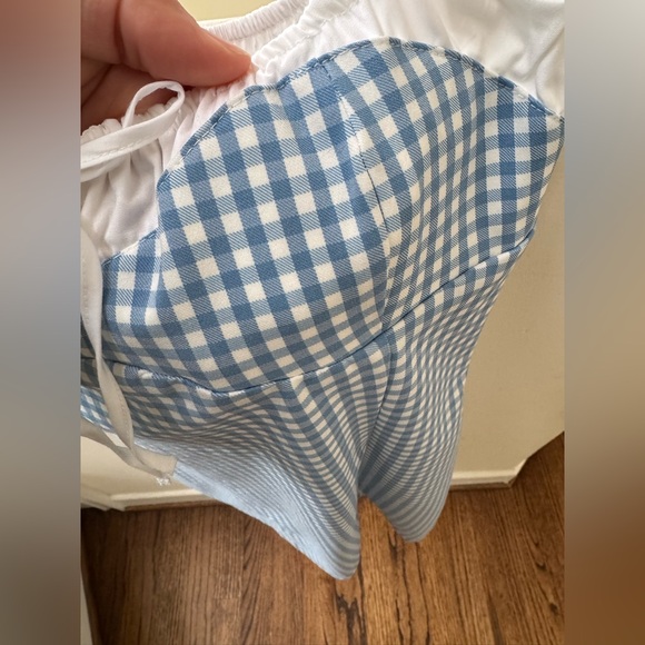 ZARA NWT gingham printed bustier mini dress - Picture 10 of 11